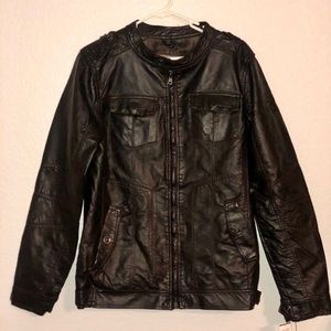 Men’s Faux Leather Buckle jacket medium dark brown